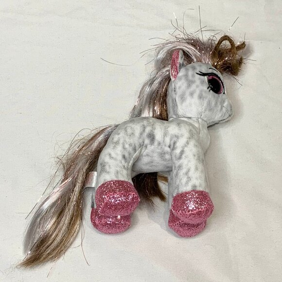 Ty Beanie Boos Cinnamon Unicorn Gray Dappled Pink Glitter Eyes Plush Stuffed - Picture 4 of 12